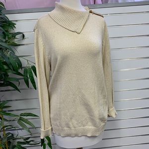 Charter Club Cream with Metallic gold tread Sweater